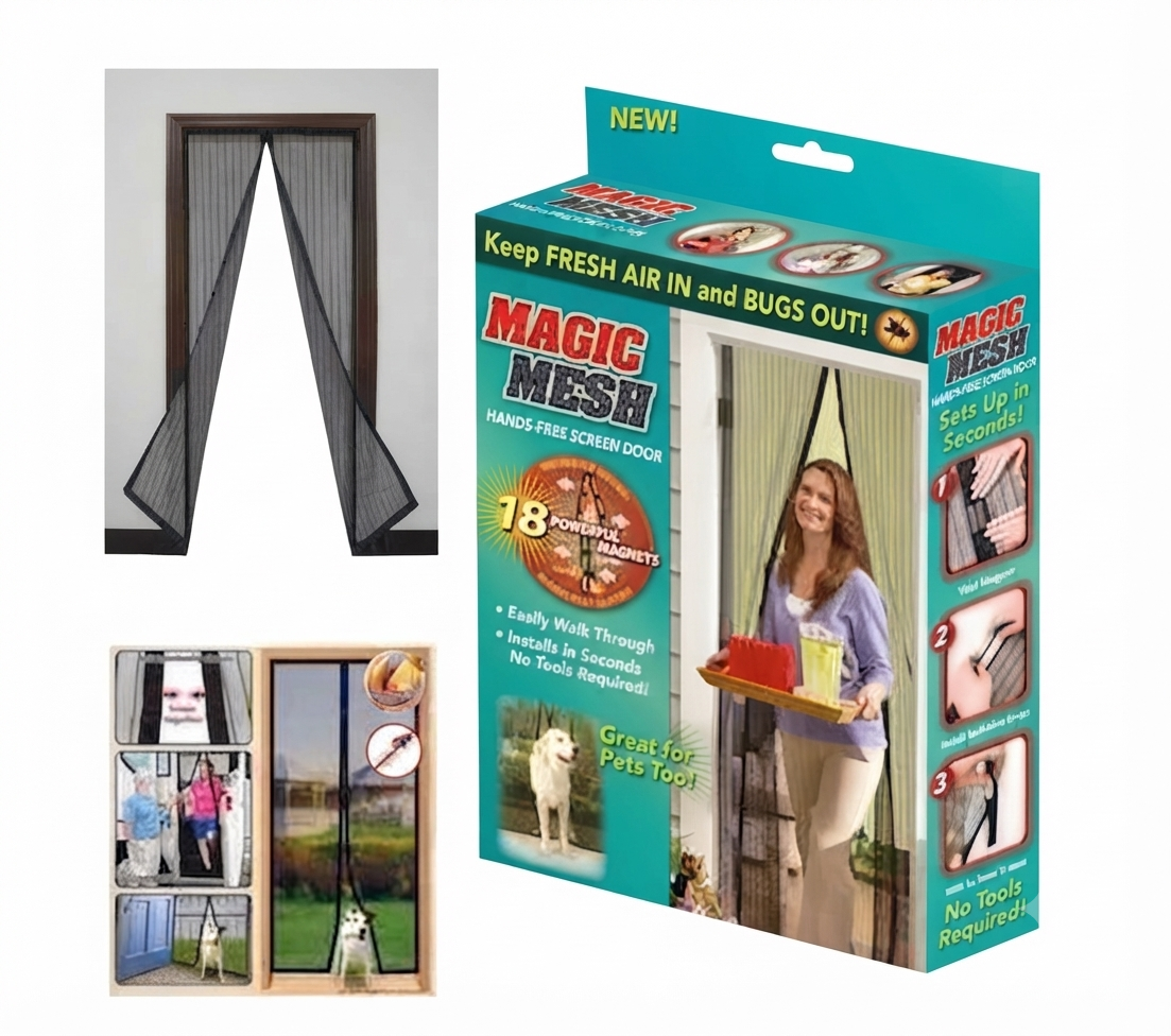 Polyester Magnetic Mosquito Net for Door | Mosquito Curtain for All Door Types & Sizes